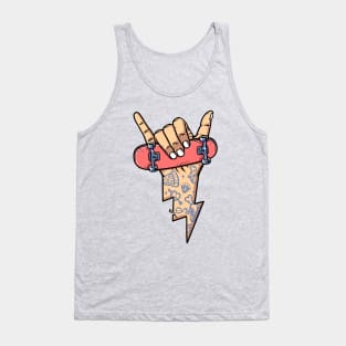 skateboarding shaka hand with lightning shape Tank Top